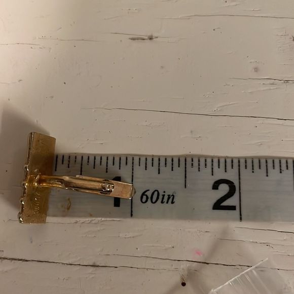 Vintage-1940s-Art Deco Swank gold plated 3D design rectangular toggle cuff links - Picture 12 of 15